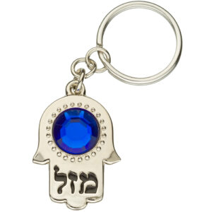 LLAVERO HAMSA PIEDRA AZUL