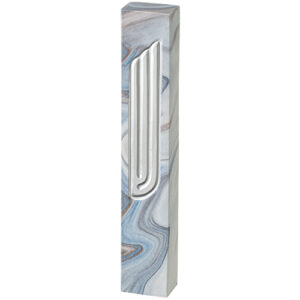 MEZUZAH MARMOLEADA AZUL Y MARRON 12 cm