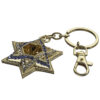 LLAVERO MAGEN DAVID 5.5 cm PIEDRAS AZULES Y BLANCAS
