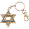LLAVERO MAGEN DAVID 5.5 cm PIEDRAS AZULES Y BLANCAS