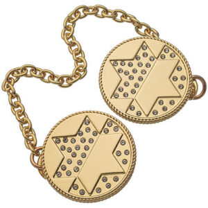 CLIPS TALIT GOLD REDONDOS ESTRELLA DE DAVID 9 cm
