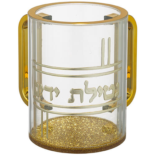 NETILA TRANSPARENTE CON LA BASE DORADA 13cm