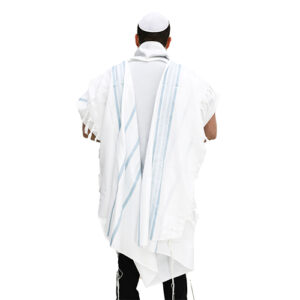 TALIT BLANCO CON DETALLES AZULES 150x185