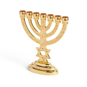 MINI MENORAH GOLD 10 cm