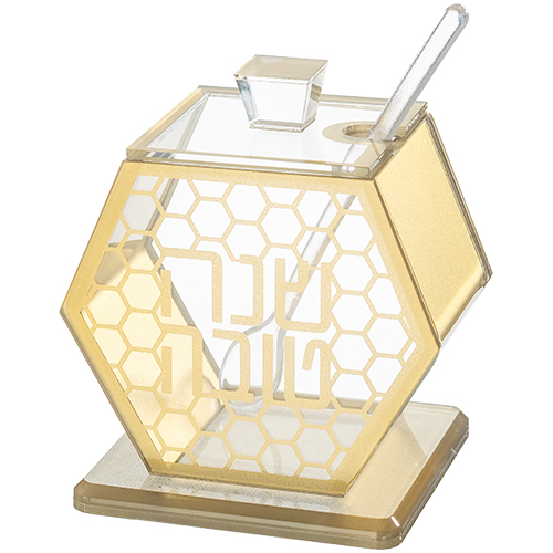 81556 VASO PARA MIEL HEXAGONAL 8,5 cm