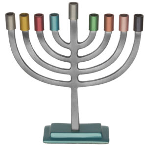 MENORAH 19 CM ALUMINIO DE COLORES
