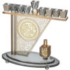 MENORAH DE CRISTAL 28 x 27 cm CON DREIDEL