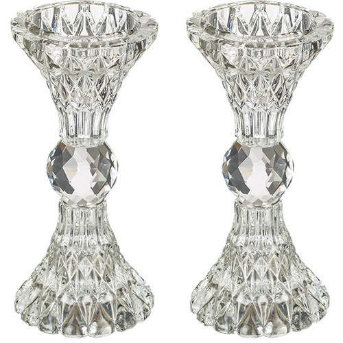 PAR DE CANDELABROS DE CRISTAL 13cm