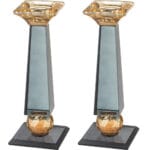 PAR DE CANDELABROS DE CRISTAL 17 cm