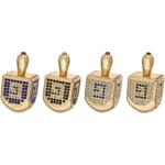 DREIDEL DE METAL CON PIEDRAS INCRUSTADAS 4cm