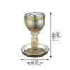 Copa de cristal para kidush color caramelo 16 cm